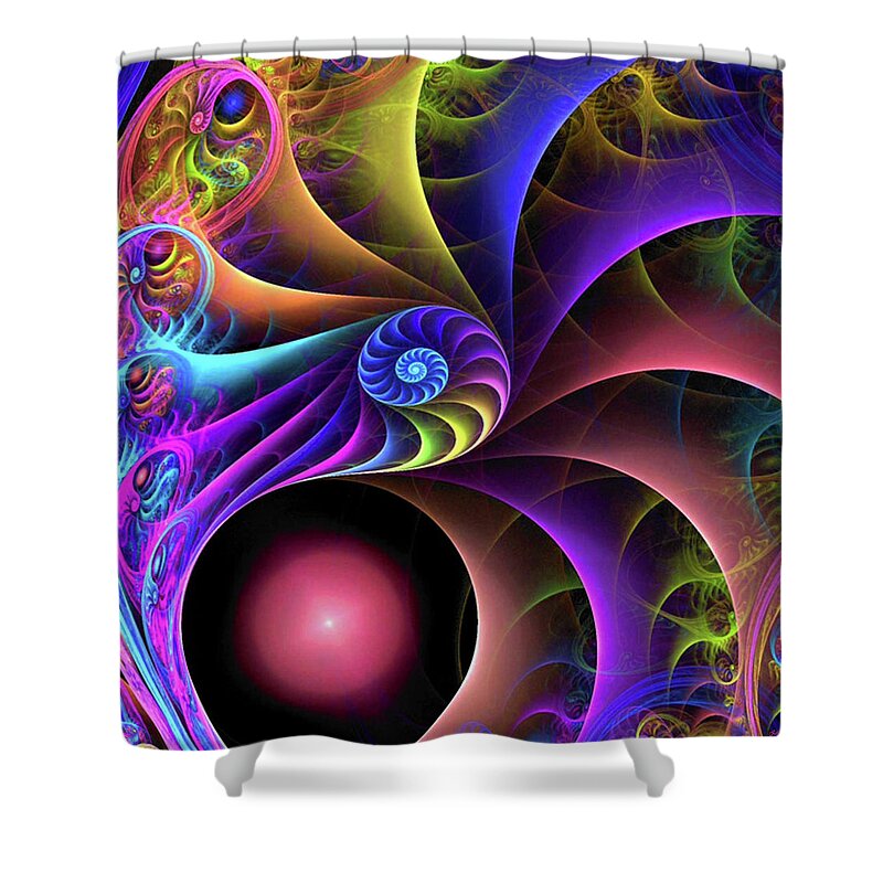 Fractal Shower Curtain featuring the digital art Carnival by Kathy Kelly