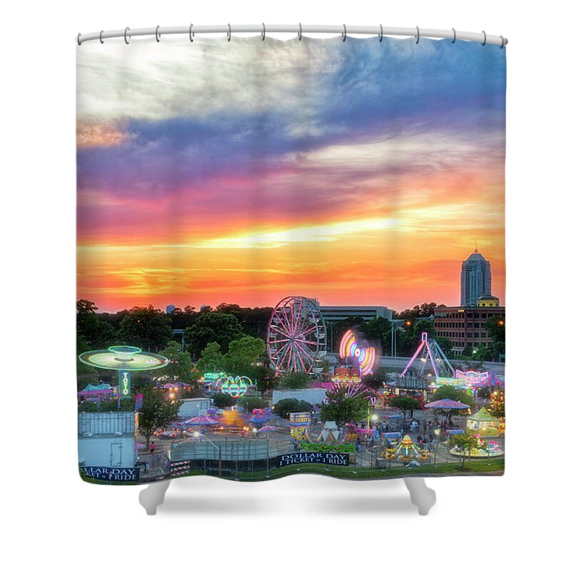 Carnival Ride Shower Curtain featuring the photograph Carnival Ride by Russell Pugh