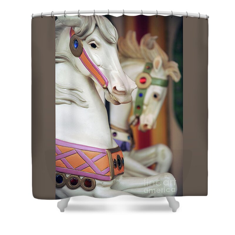 Carousel Horses Shower Curtain featuring the photograph Carousel #324 by Carien Schippers