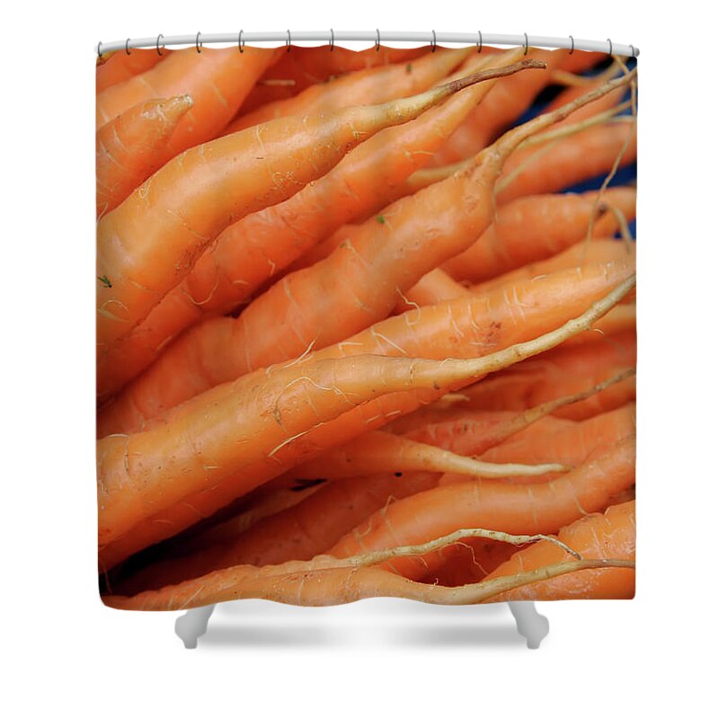 Carrots Shower Curtain featuring the photograph Carrot Market Bergen by KG Thienemann