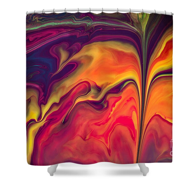 Abstract Shower Curtain featuring the painting Carved in Stone by Patti Schulze