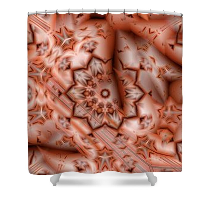 Abstract Shower Curtain featuring the digital art Carved Ivory 2 by Ronald Bissett