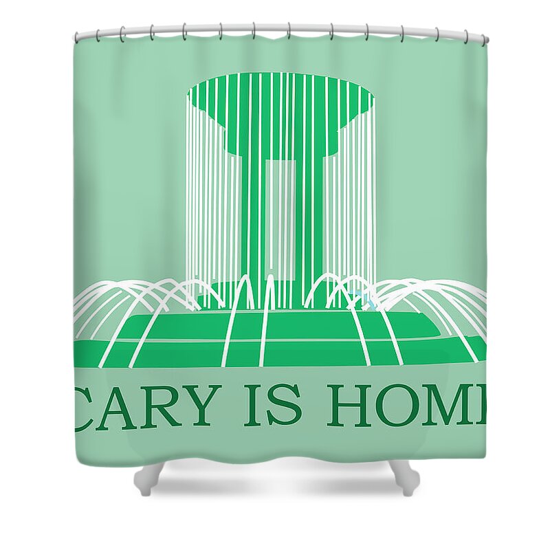 Cary Shower Curtain featuring the digital art Cary Fountain by Tommy Midyette