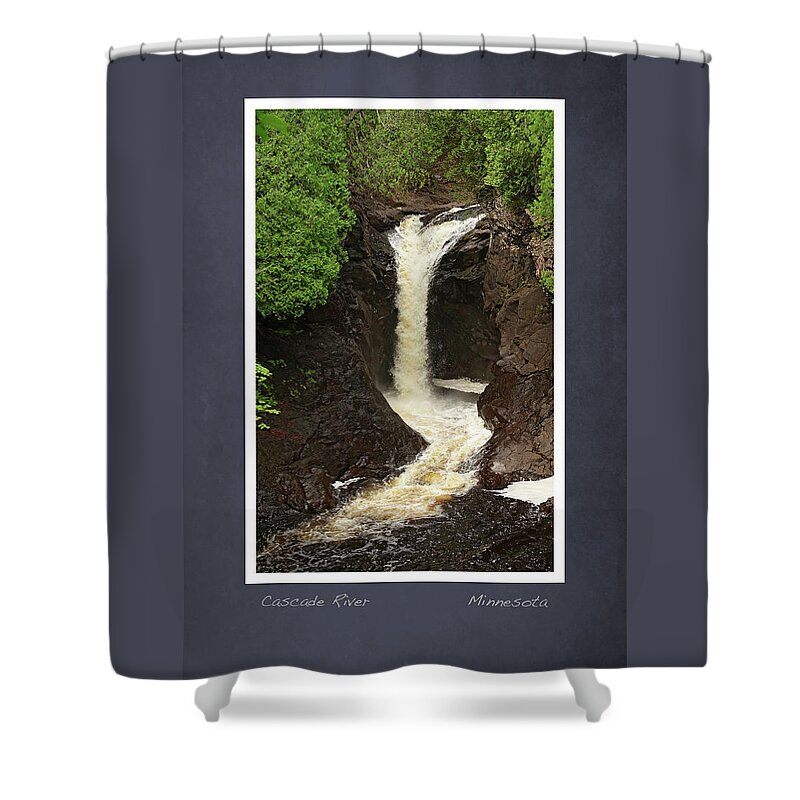 Cascade River Shower Curtain featuring the photograph Cascade River scrapbook page by Hermes Fine Art