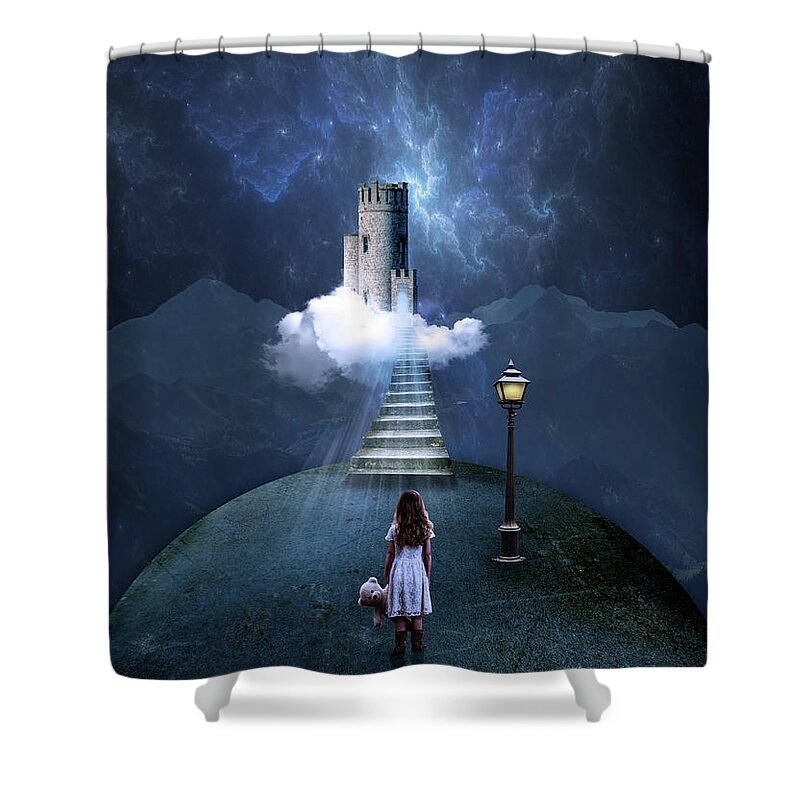 Castle Shower Curtain featuring the photograph Castle in the Clouds by Juli Scalzi