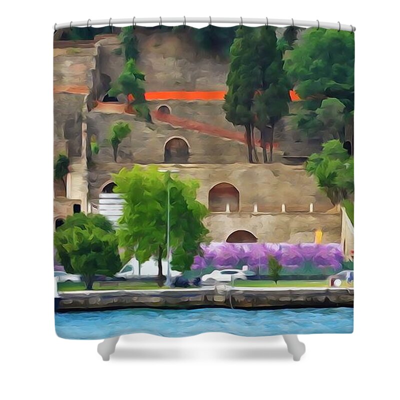 Bosphorus Shower Curtain featuring the photograph Castle on the Bosphorus by Lisa Dunn