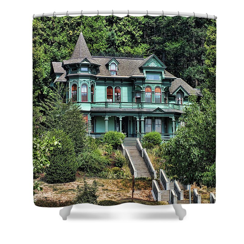 Victorian Shower Curtain featuring the photograph Castle on the Hill by Wendy McKennon