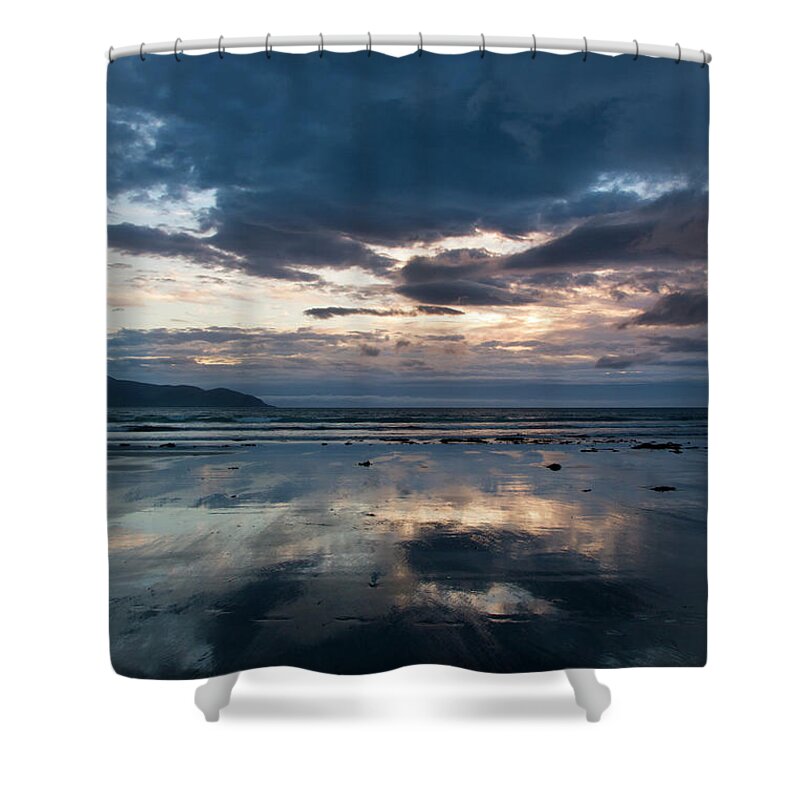  Shower Curtain featuring the photograph Castlegregory Sundown by Mark Callanan