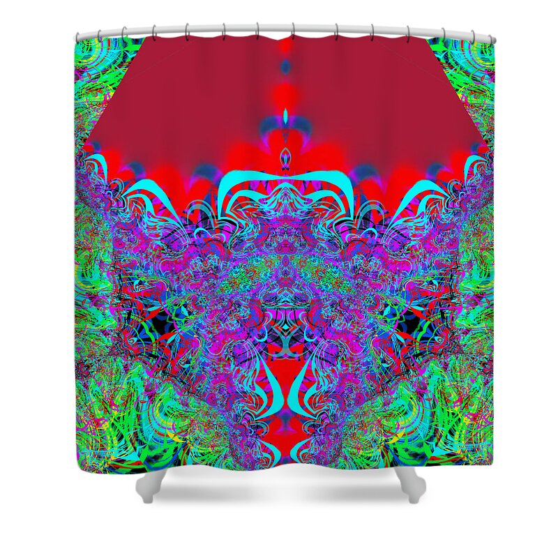 James Smullins Shower Curtain featuring the digital art Cat God by James Smullins