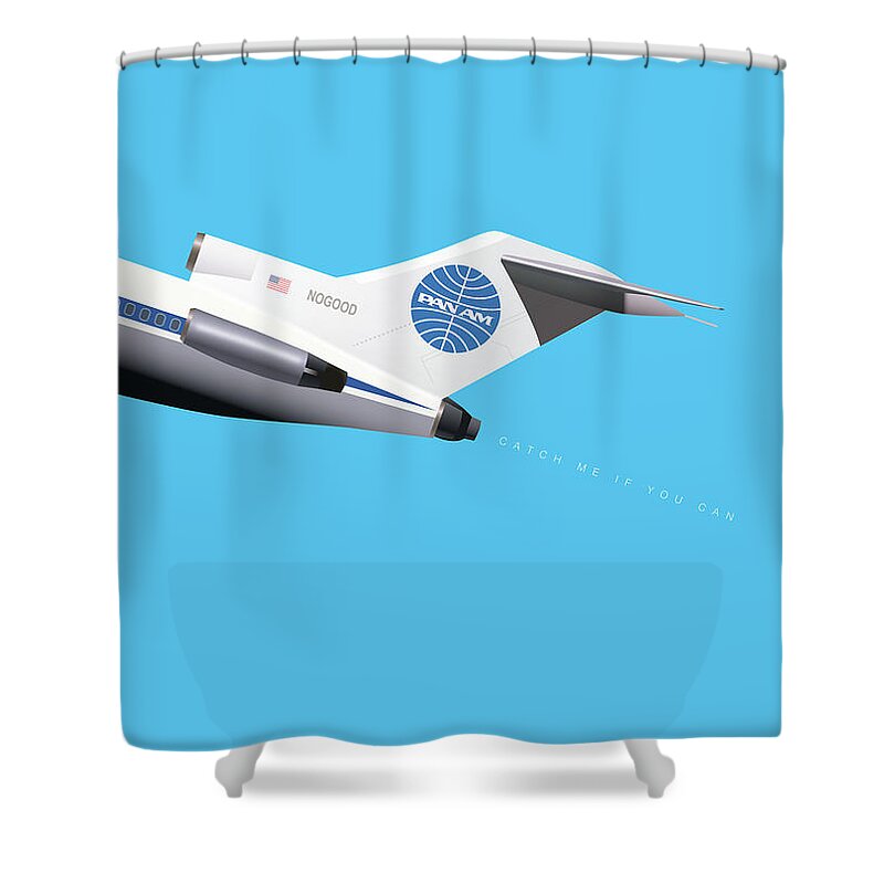 Catch Me If You Can Film Poster Shower Curtain featuring the digital art Catch Me If You Can - Alternative Movie Poster by Movie Poster Boy