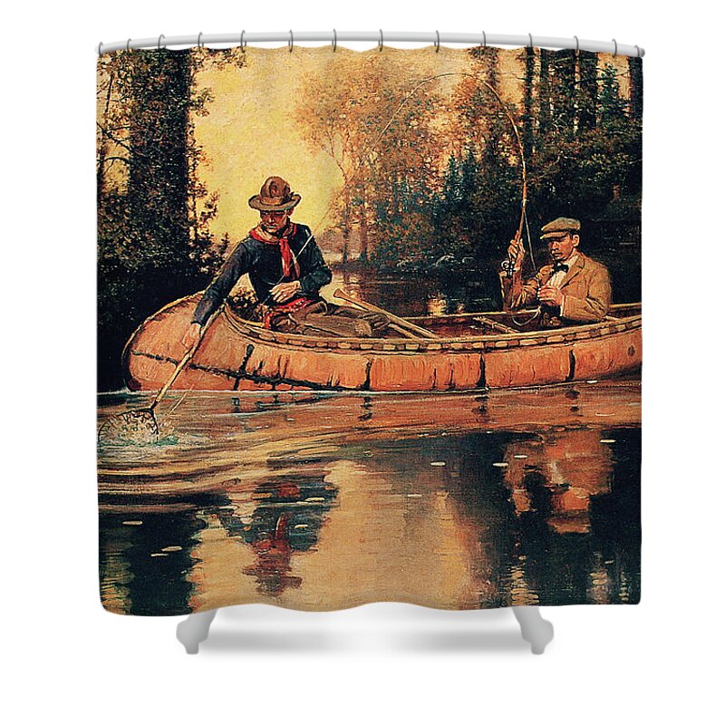 Outdoor Shower Curtain featuring the painting Catch Of The Day by Philip R Goodwin