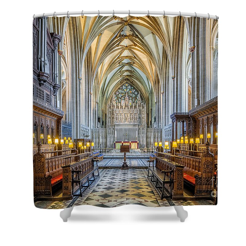 Cathedral Shower Curtain featuring the photograph Cathedral Aisle by Adrian Evans