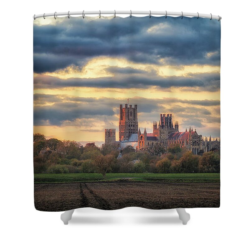 Landscape Shower Curtain featuring the photograph Cathedral Sunset by James Billings