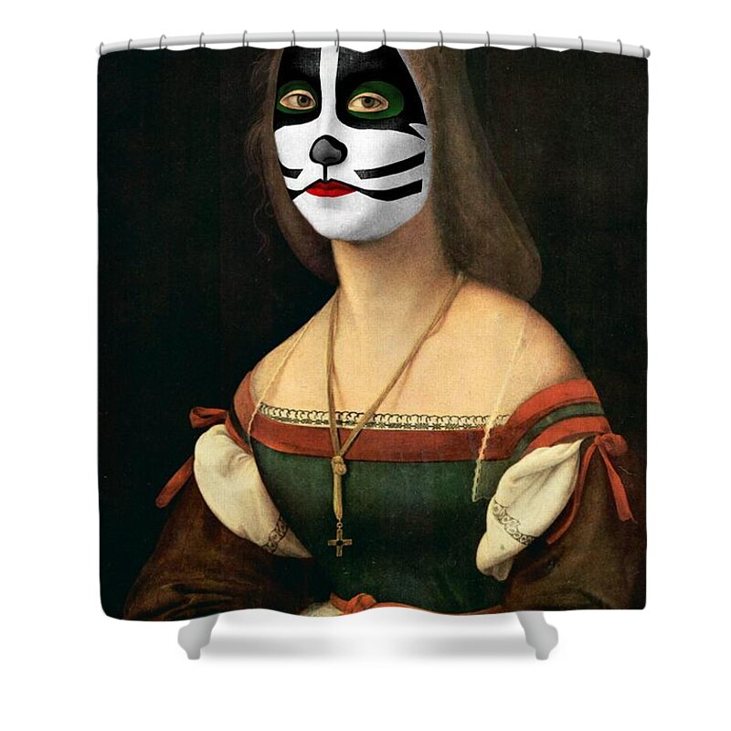 Italy Shower Curtain featuring the digital art Catman by Andrea Gatti