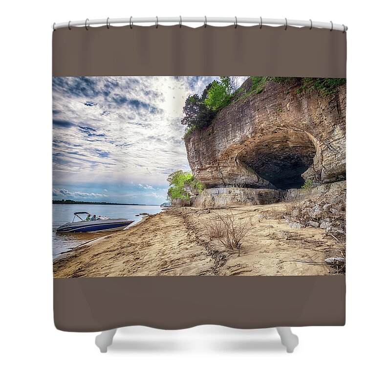 Cave In Rock Shower Curtain featuring the photograph Cave In Rock 2 by Susan Rissi Tregoning
