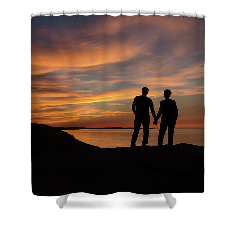 Sunset Shower Curtain featuring the photograph Cavendish Sunset by Douglas Wielfaert