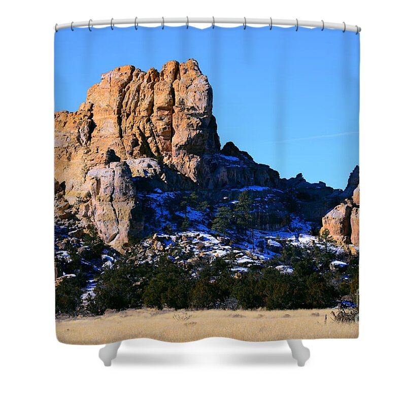 Southwest Landscape Shower Curtain featuring the photograph Cebollita bluff by Robert WK Clark