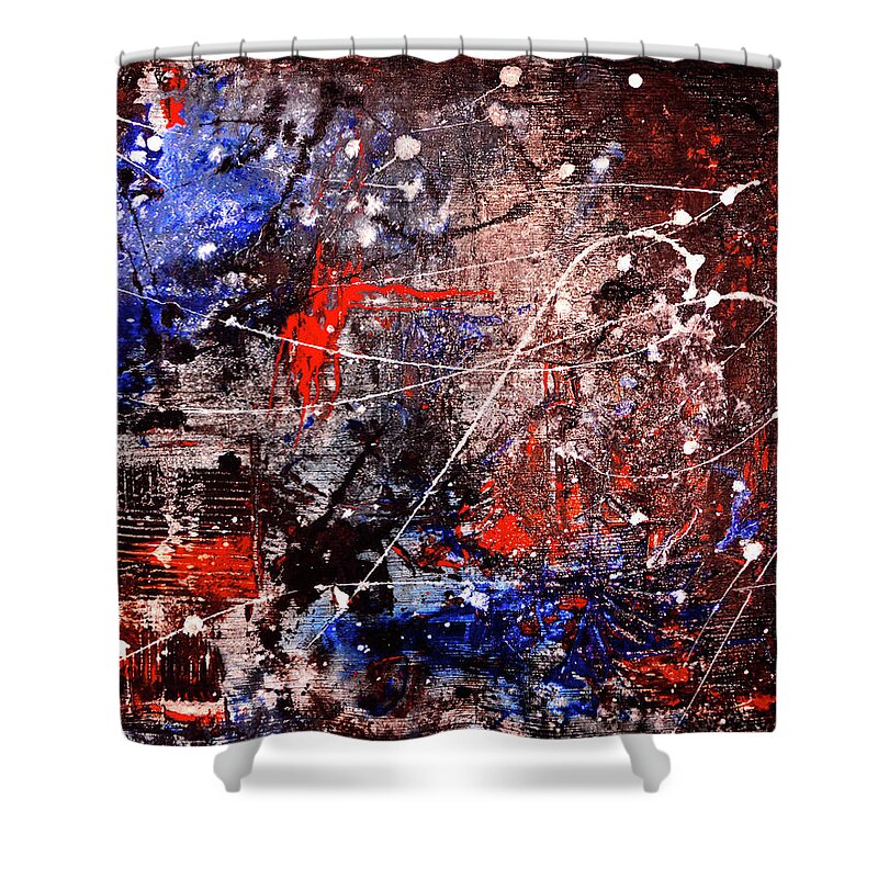 Acrylic Painting Shower Curtain featuring the painting Celebration 5 by Richard Ortolano
