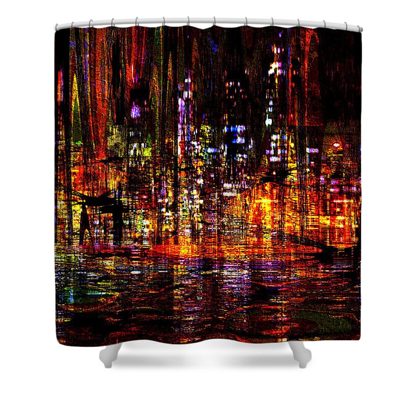 Celebration In The City Shower Curtain featuring the digital art Celebration in the City by Kiki Art
