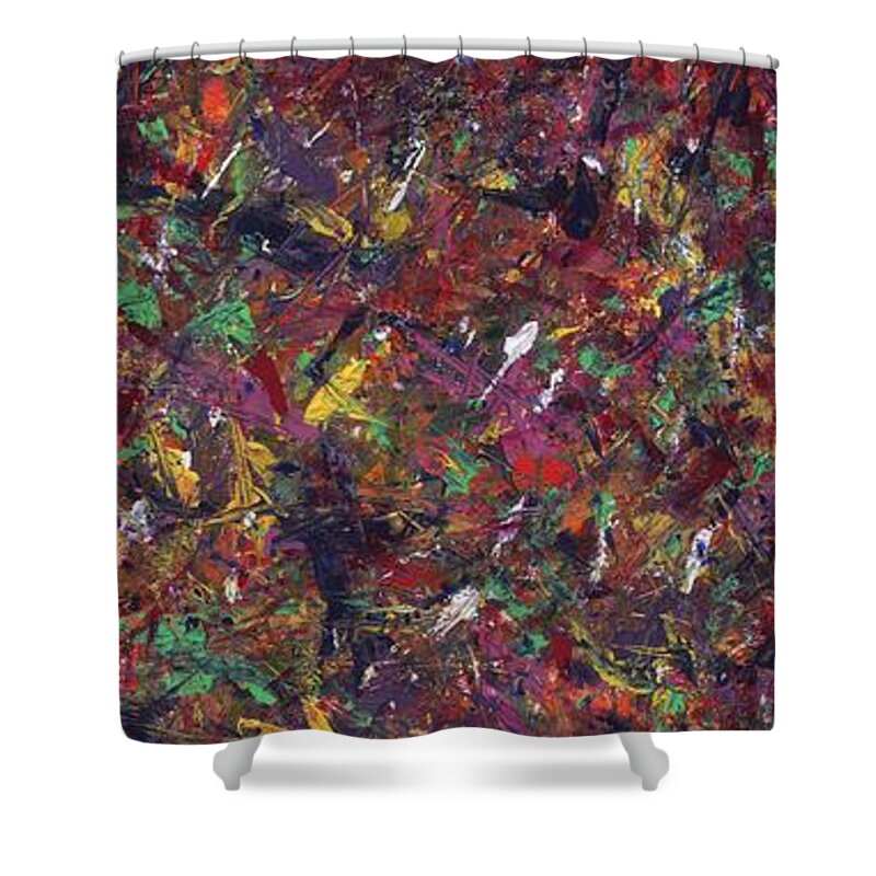 Abstract Expression Shower Curtain featuring the painting Celebration of Life by Angela Bushman