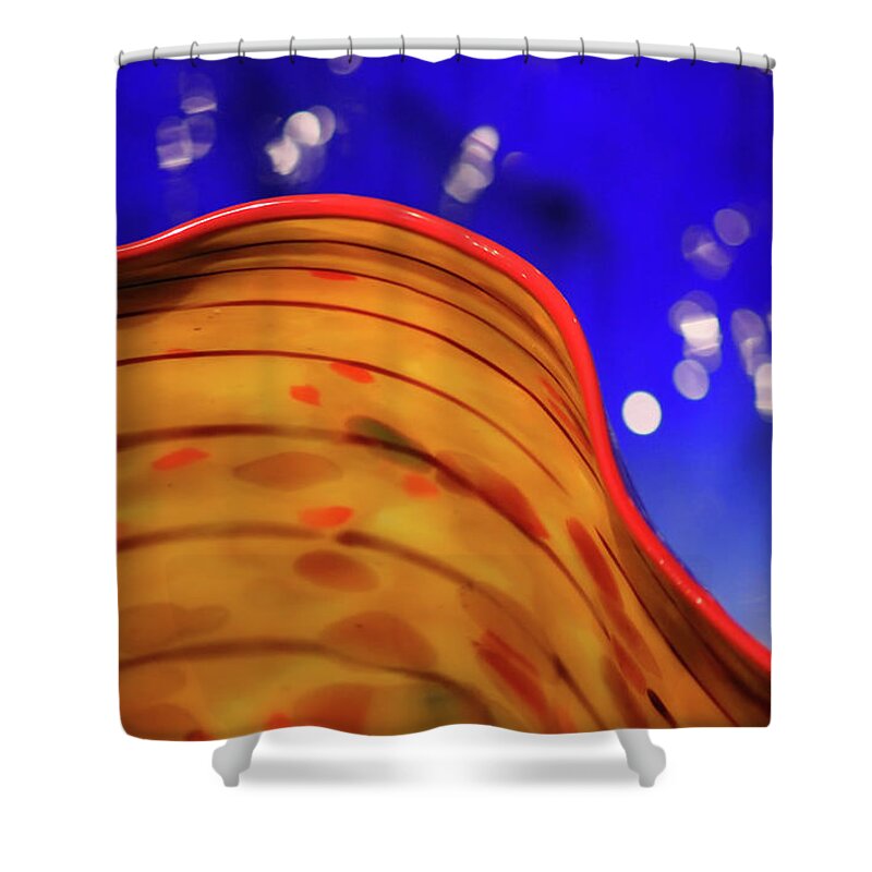 Yellow Shower Curtain featuring the photograph Celestial Wave by Karen Adams
