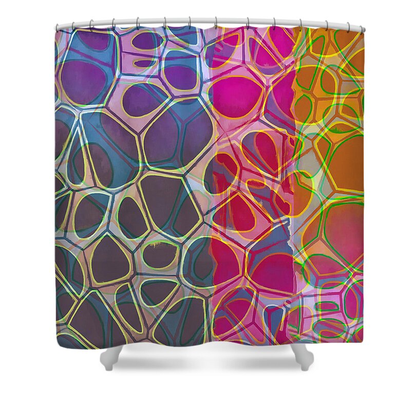 Painting Shower Curtain featuring the painting Cell Abstract 11 by Edward Fielding