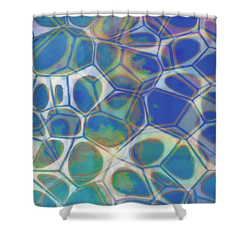 Painting Shower Curtain featuring the painting Cell Abstract 13 by Edward Fielding