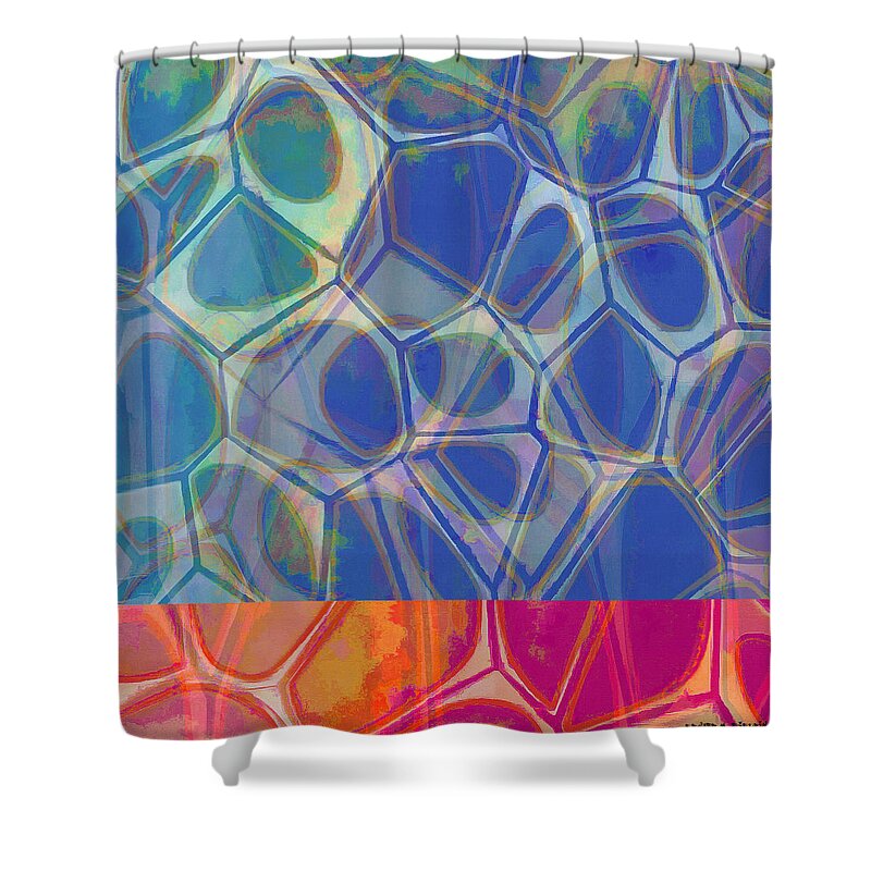 Painting Shower Curtain featuring the painting Cell Abstract One by Edward Fielding