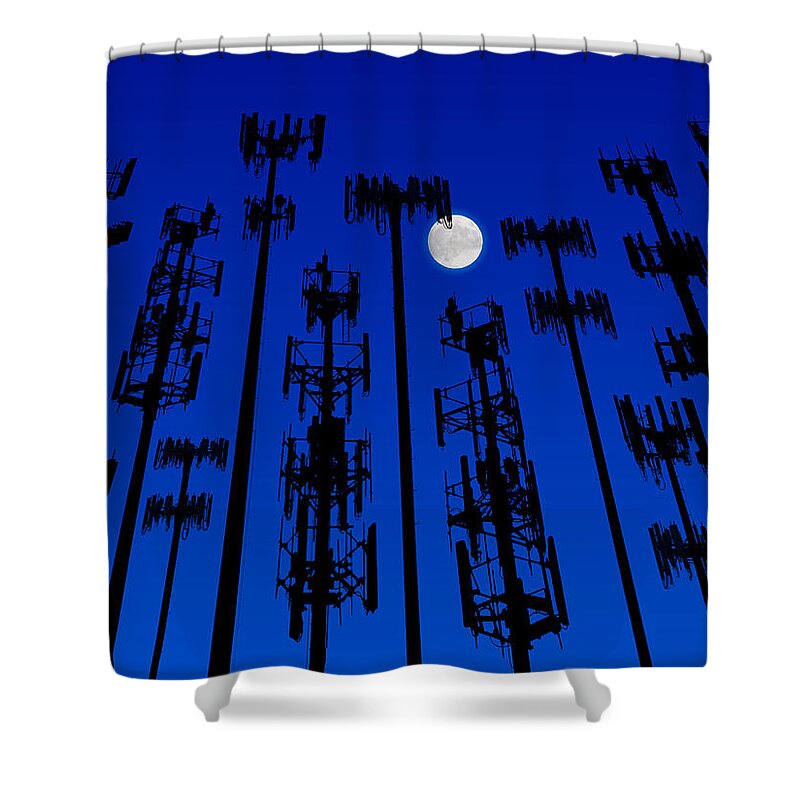 Cellphone Shower Curtain featuring the photograph Cellphone Tower Forest by Joe Bonita