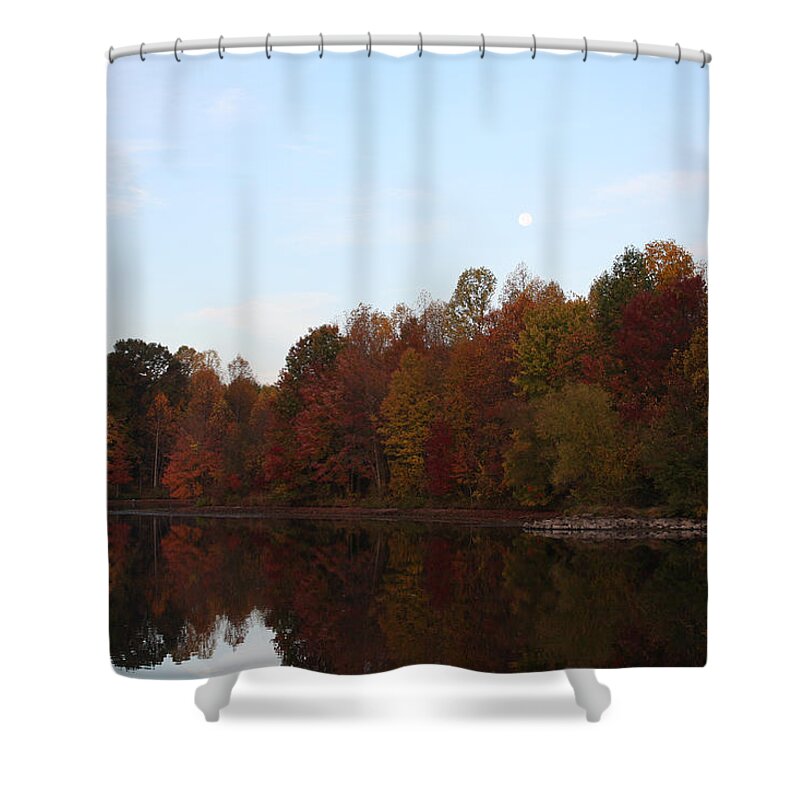 Centennial Shower Curtain featuring the photograph Centennial Lake Autumn - Northeast Colors by Ronald Reid