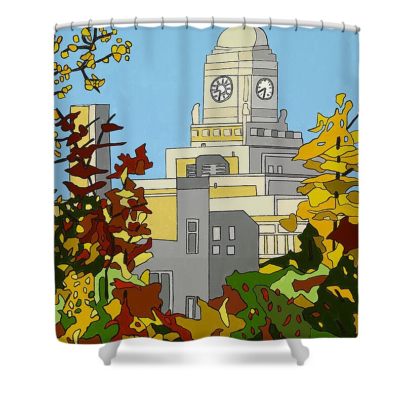 Valley Stream Shower Curtain featuring the painting Central Autumn by Mike Stanko