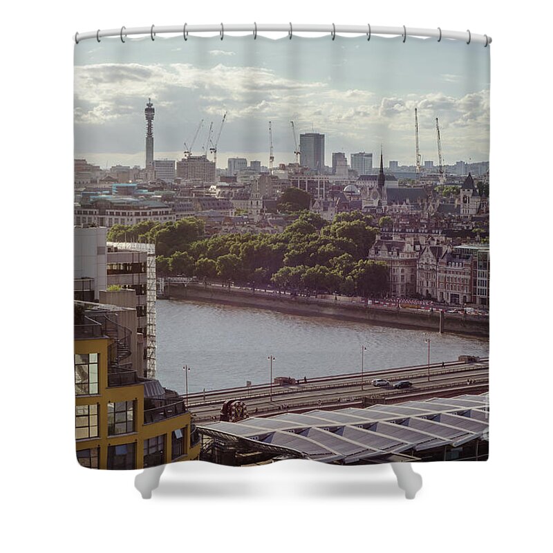 Bt Tower Shower Curtain featuring the photograph Central London by Perry Rodriguez
