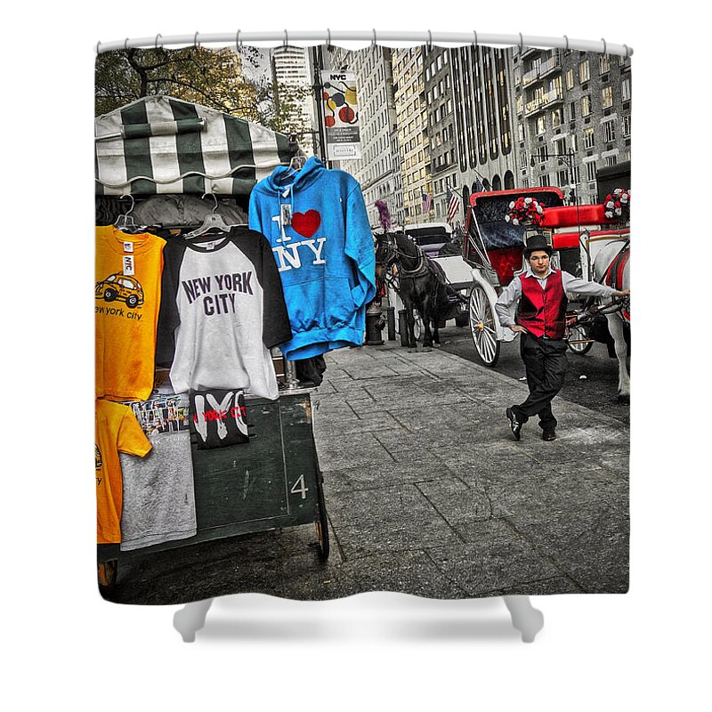 Central Park Shower Curtain featuring the photograph Central Park Carriage Horse by Joan Reese