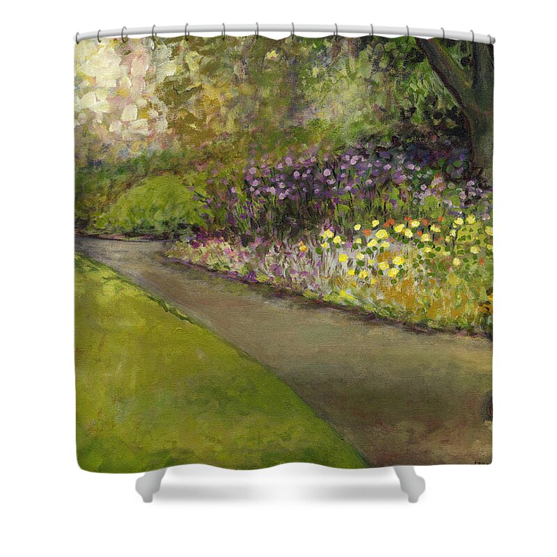 Plein Air Shower Curtain featuring the painting Central Park by Jennifer Lommers