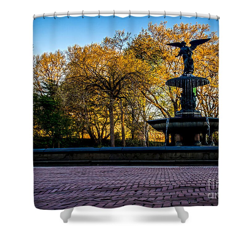 Central Park Shower Curtain featuring the photograph Central Park's Bethesda Fountain by James Aiken