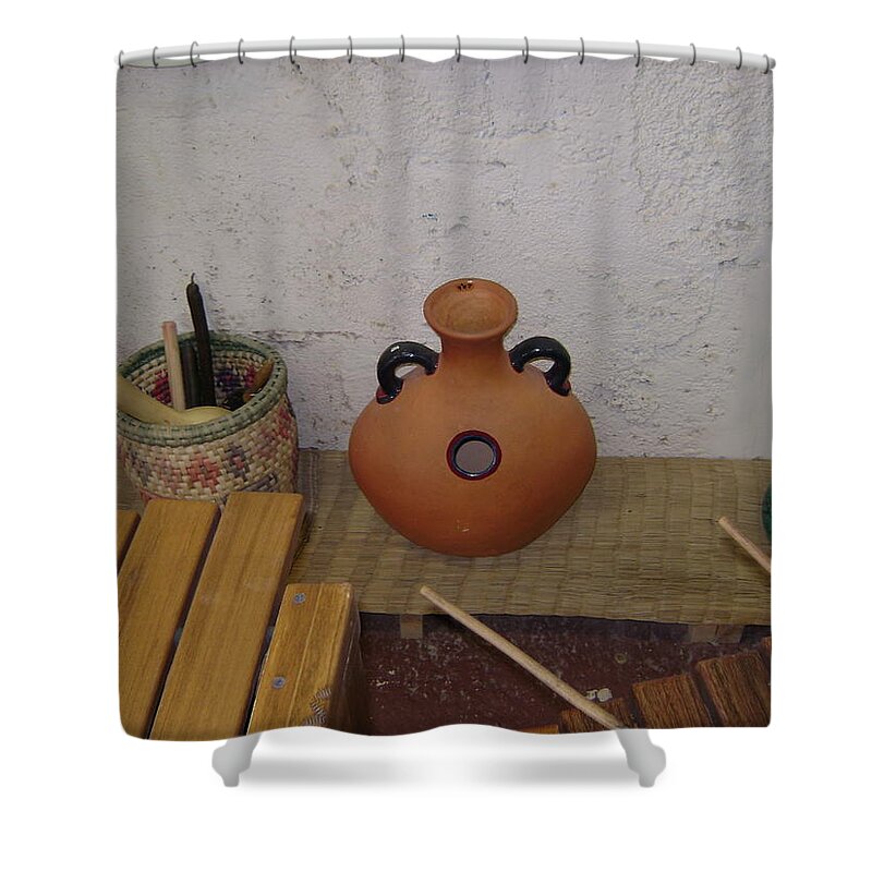 Ceramic Shower Curtain featuring the photograph Ceramic Jug by Moshe Harboun