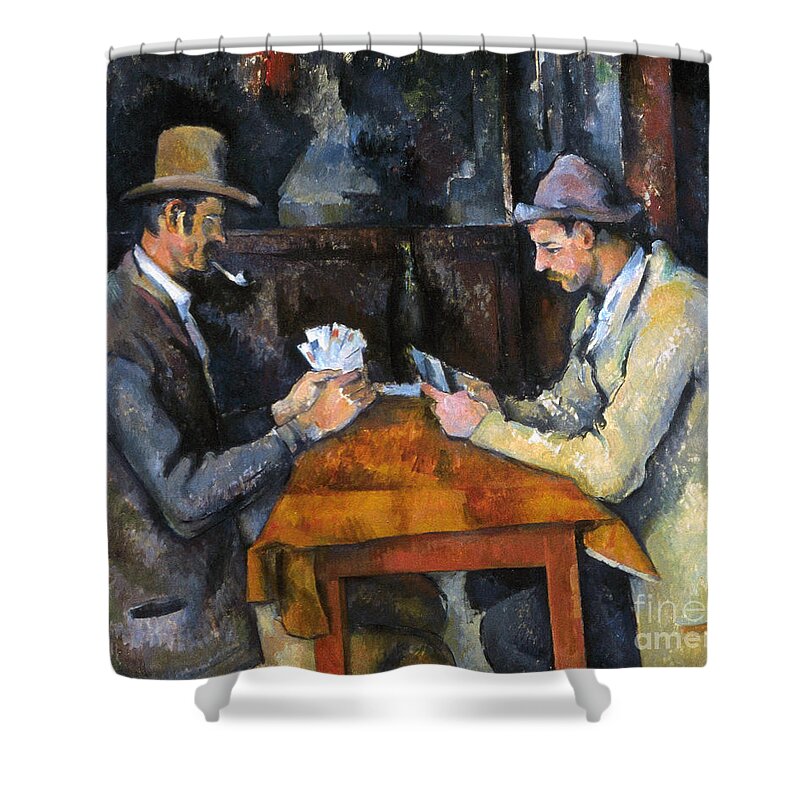 Aod Shower Curtain featuring the photograph CEZANNE: CARD PLAYER, c1892 by Granger