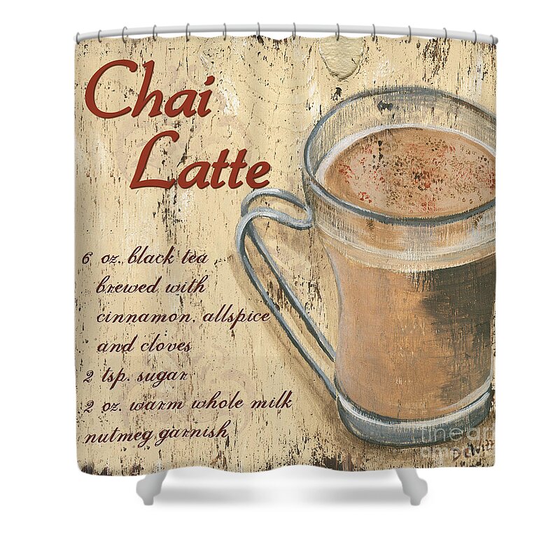 Coffee Shower Curtain featuring the painting Chai Latte by Debbie DeWitt