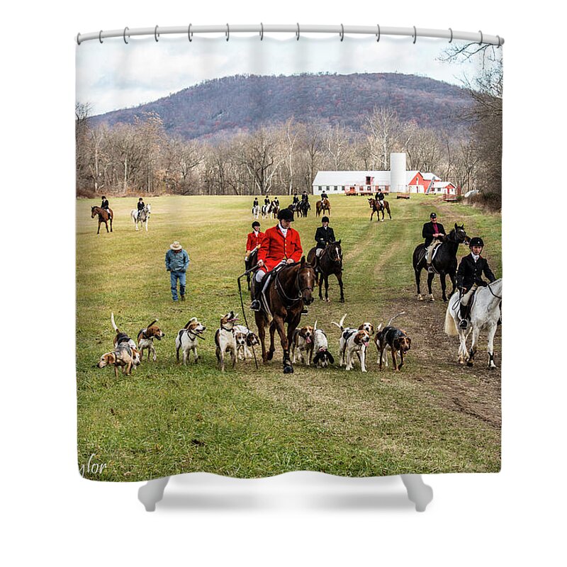 Foxhounds Shower Curtain featuring the photograph Chamberlain's 21 by Pamela Taylor
