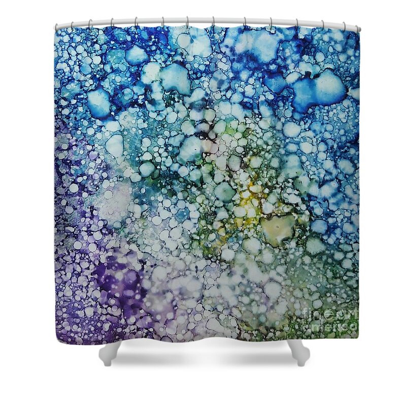Alcohol Shower Curtain featuring the painting Champagne Bubbles by Terri Mills