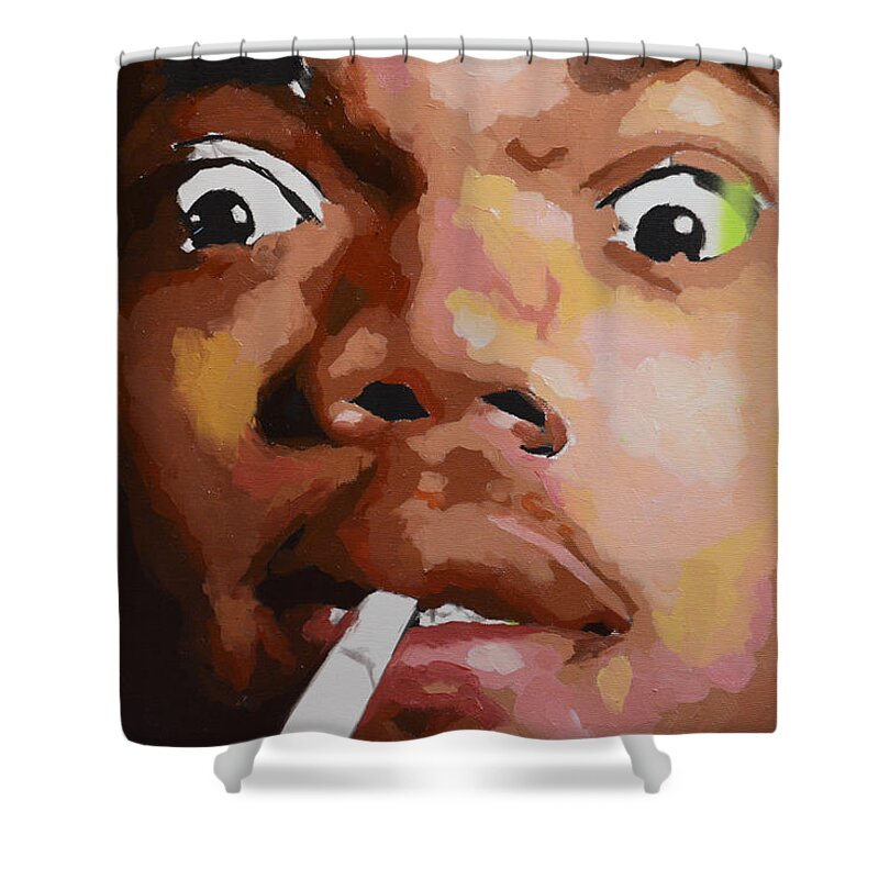 Biggie Shower Curtain featuring the painting Chance by Richard Day