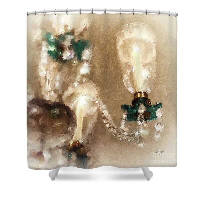 Chandelier Shower Curtain featuring the digital art Chandelier At Winterthur by Lois Bryan