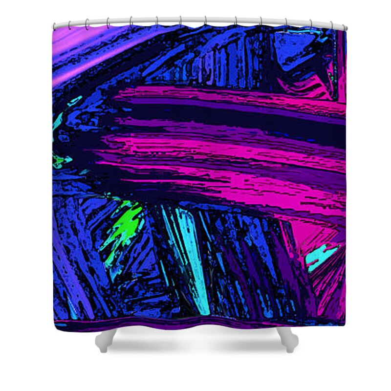 Original Modern Art Abstract Contemporary Vivid Colors Shower Curtain featuring the digital art Changes by Phillip Mossbarger