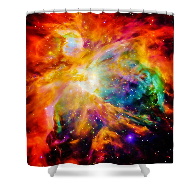 Spitzer Space Telescope Shower Curtain featuring the photograph Chaos in Orion by Britten Adams