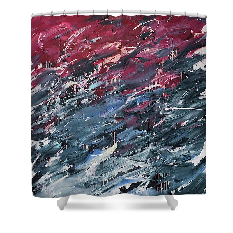 Art Shower Curtain featuring the painting Chaos Serie, I by Daniel Hannih