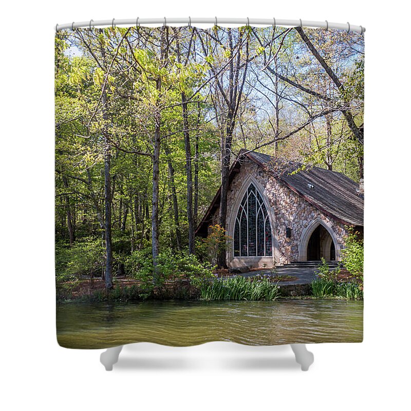 Ida Cason Shower Curtain featuring the photograph Chapel in the Woods by Susie Weaver
