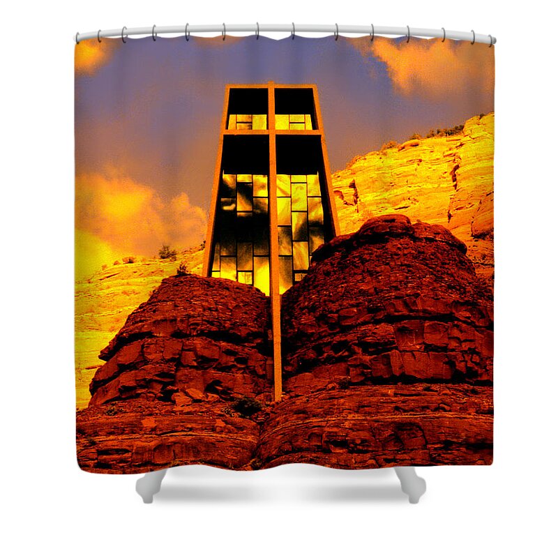 Chapel Of The Holy Cross Shower Curtain featuring the photograph Chapel of the Holy Cross by Joe Hoover