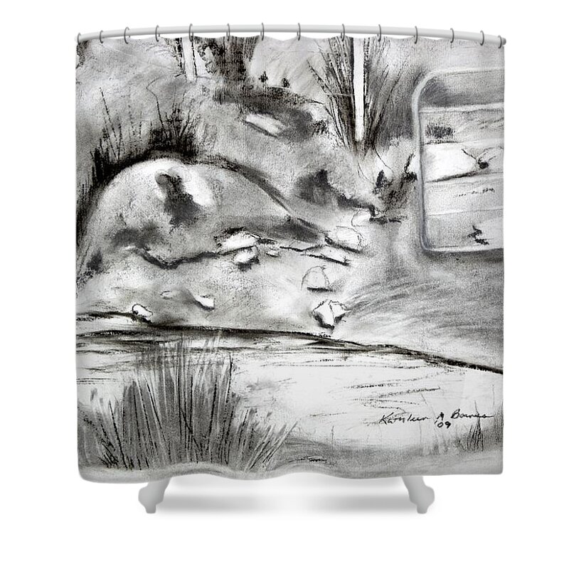  Shower Curtain featuring the painting Pat's Field by Kathleen Barnes