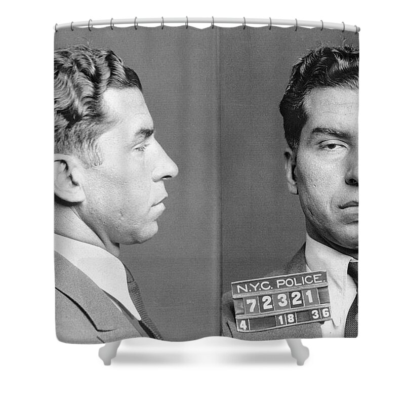 1936 Shower Curtain featuring the photograph Charles Lucky Luciano by Granger