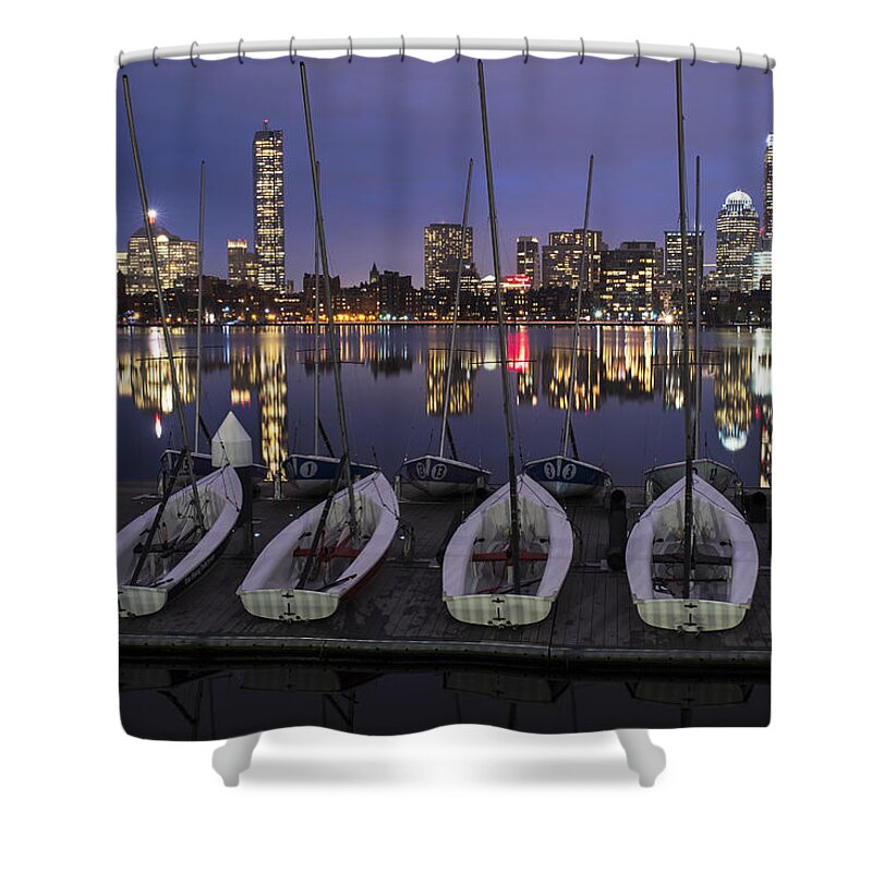 Boston Shower Curtain featuring the photograph Charles River Boats Clear Water Reflection by Toby McGuire